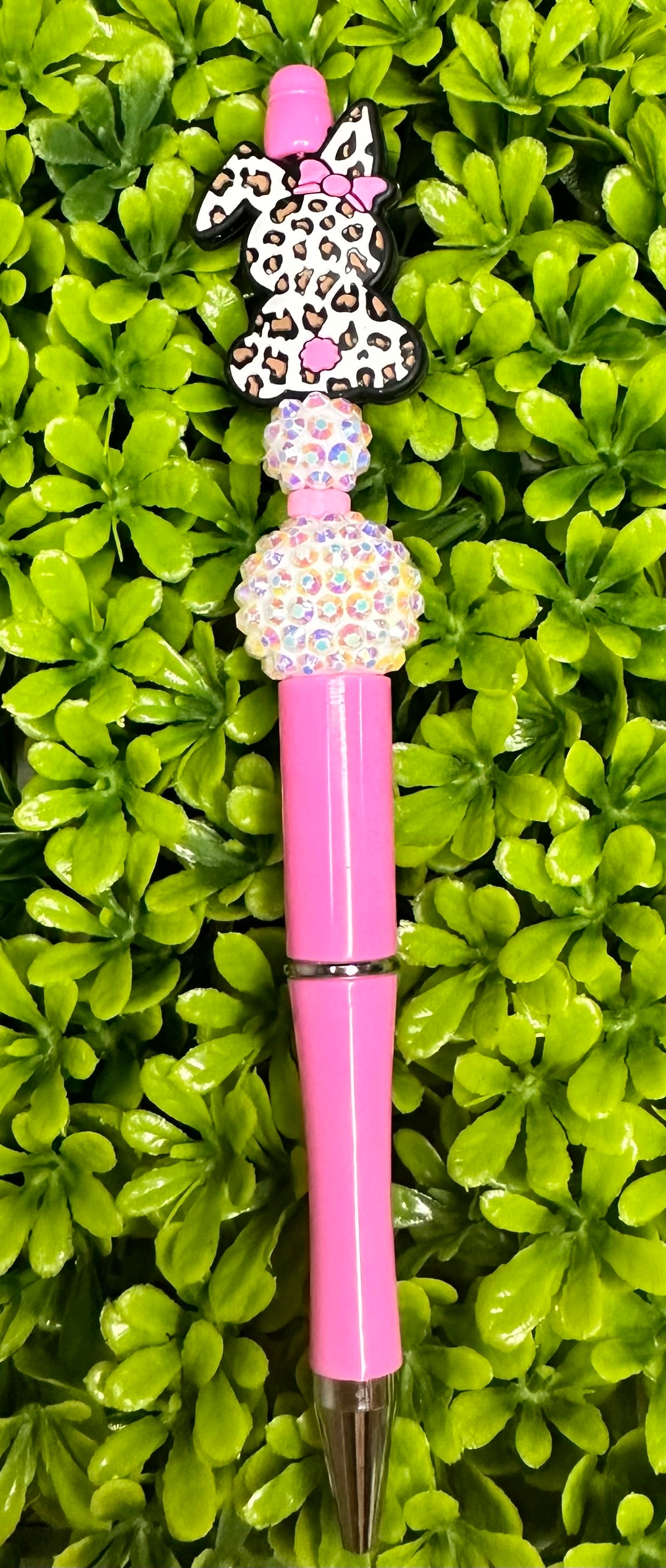 LEOPARD PINK BOW BUNNY PINK PEN