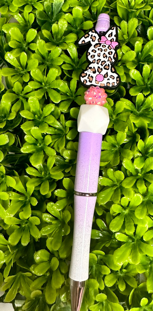 LEOPARD PINK BOW BUNNY PURPLE OMBRÉ PEN